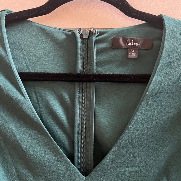 XS Celebrating Romance Emerald Green Long Sleeve Wide-Leg Jumpsuit - Lulus - Picture 5 of 8